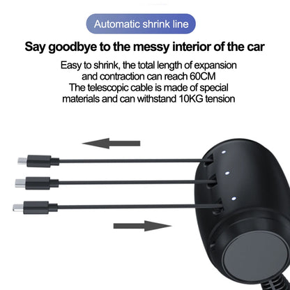 3-in-1 Retractable Backseat Car Charging Station