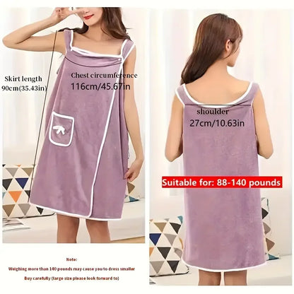 Cozy Wearable Bath Towel Dress